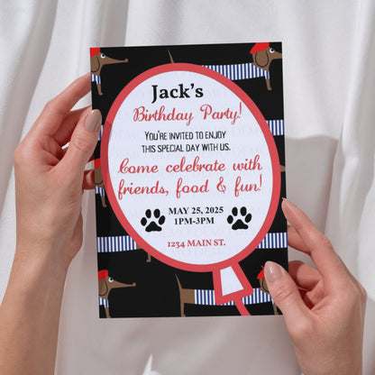Personalized Dog Birthday Invitation