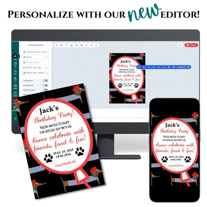 Personalized Dog Birthday Invitation