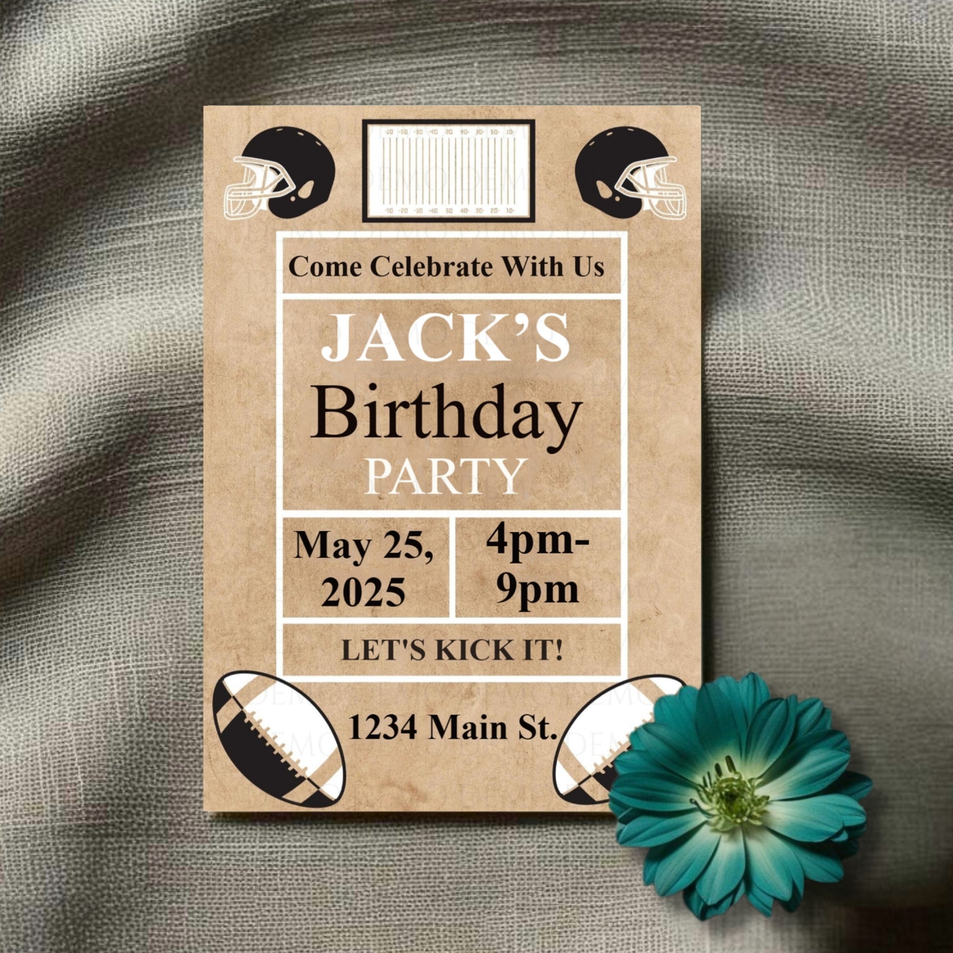 Football Birthday Personalized Invitation