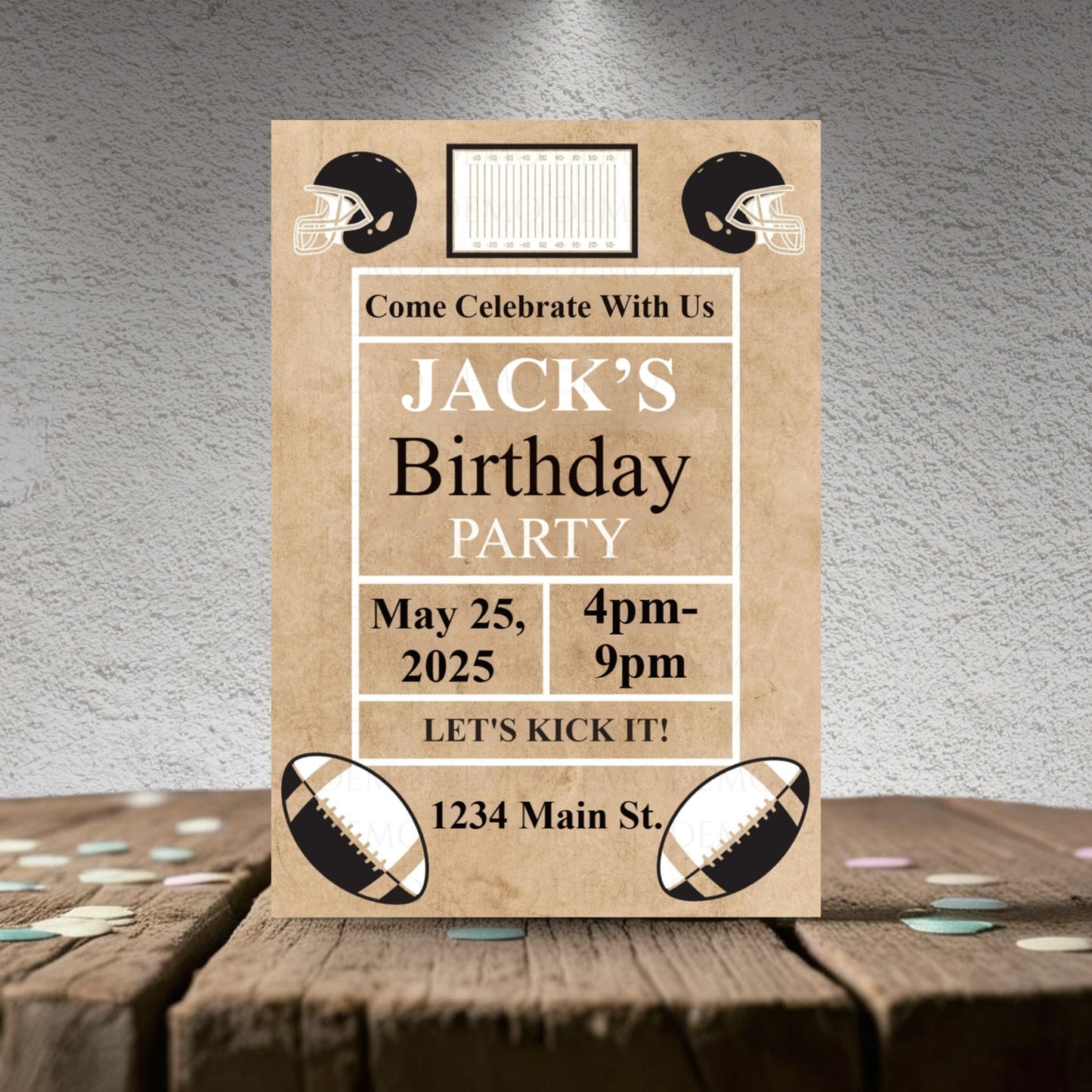 Football Birthday Personalized Invitation