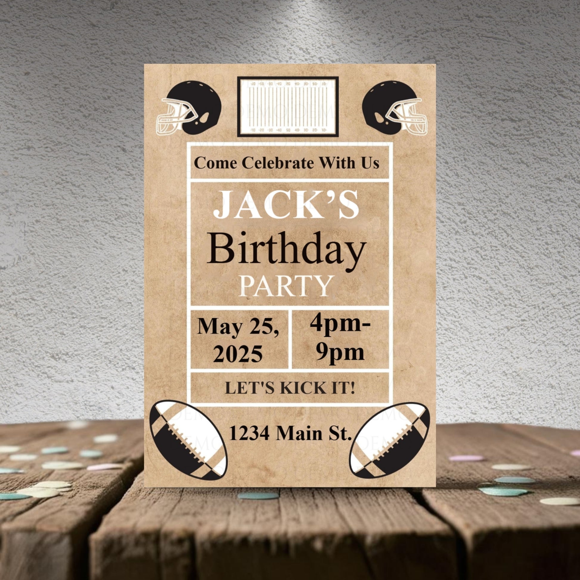 Football Birthday Personalized Invitation