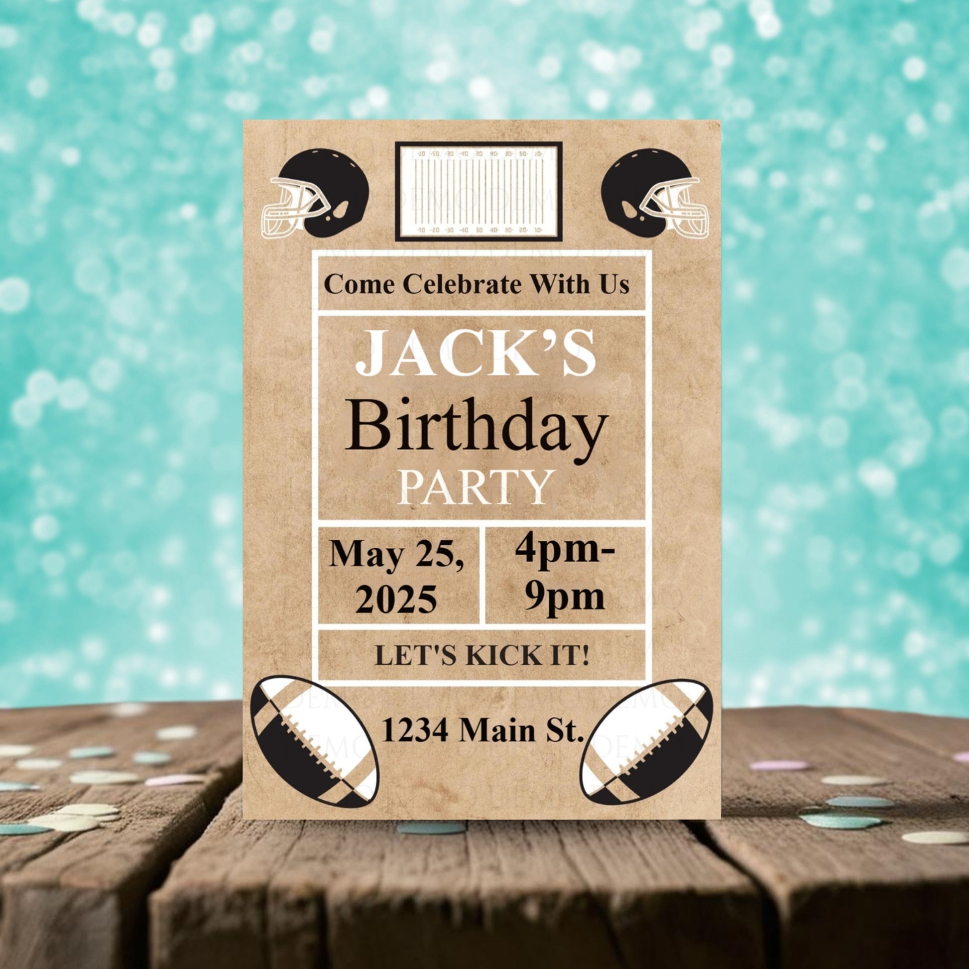 Football Birthday Personalized Invitation