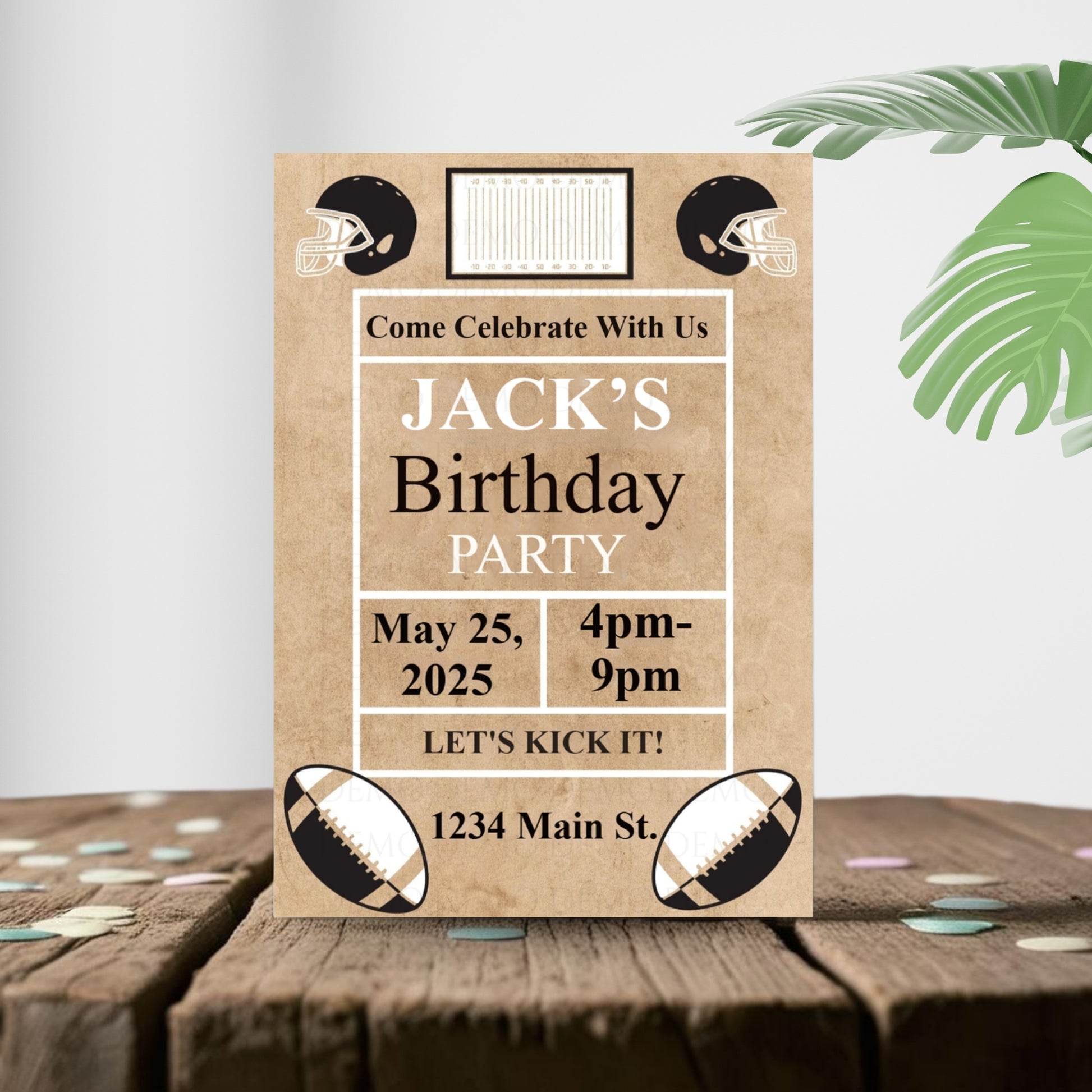 Football Birthday Personalized Invitation