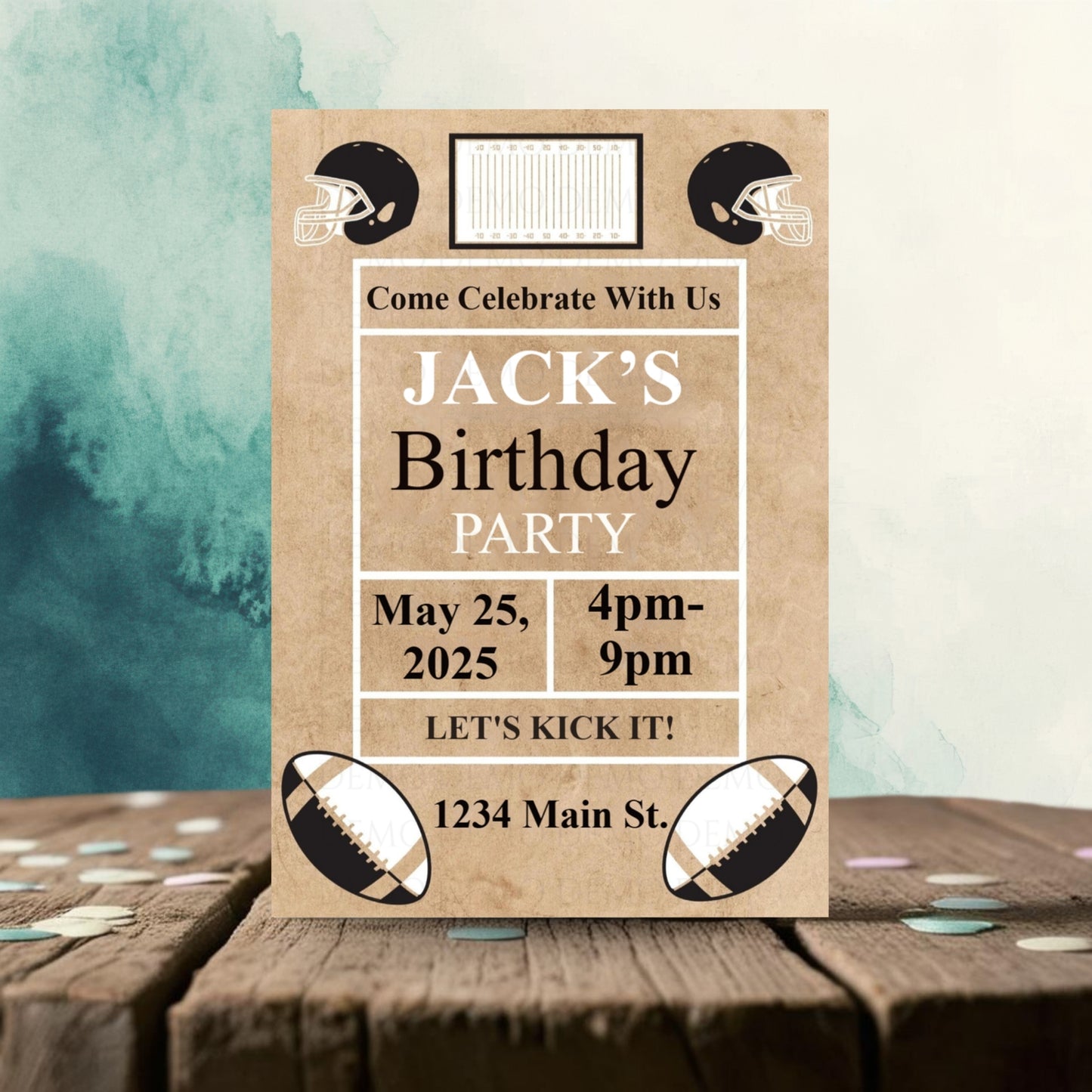 Football Birthday Personalized Invitation