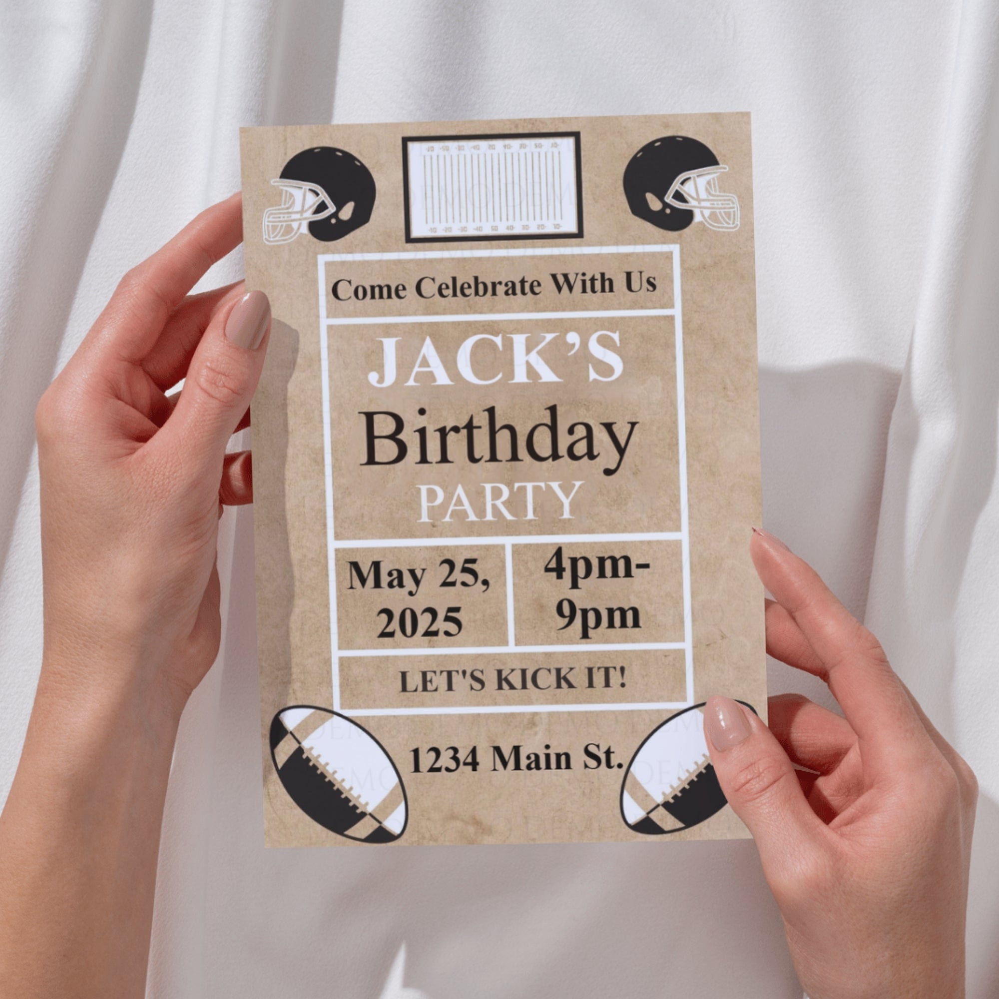 Football Birthday Personalized Invitation
