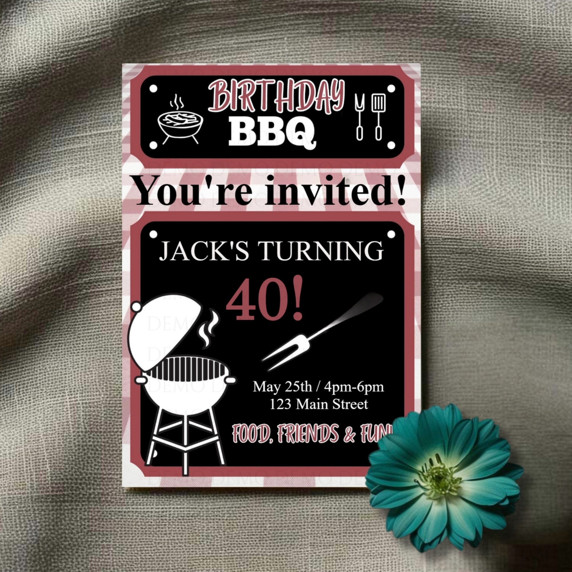 Personalized Fourth of July BBQ Invitation