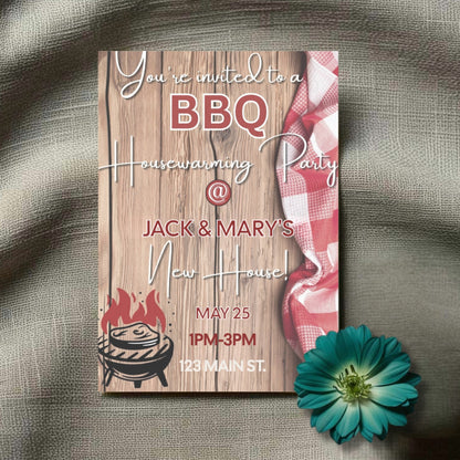 Personalized Housewarming BBQ Party Invite