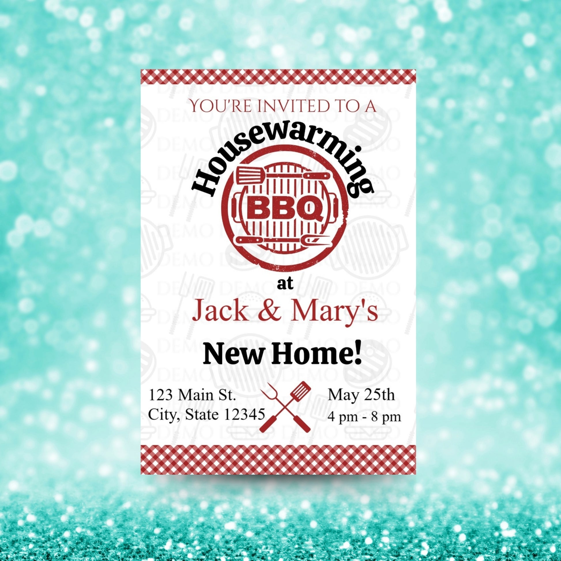 Personalized Housewarming BBQ Picnic Invitation