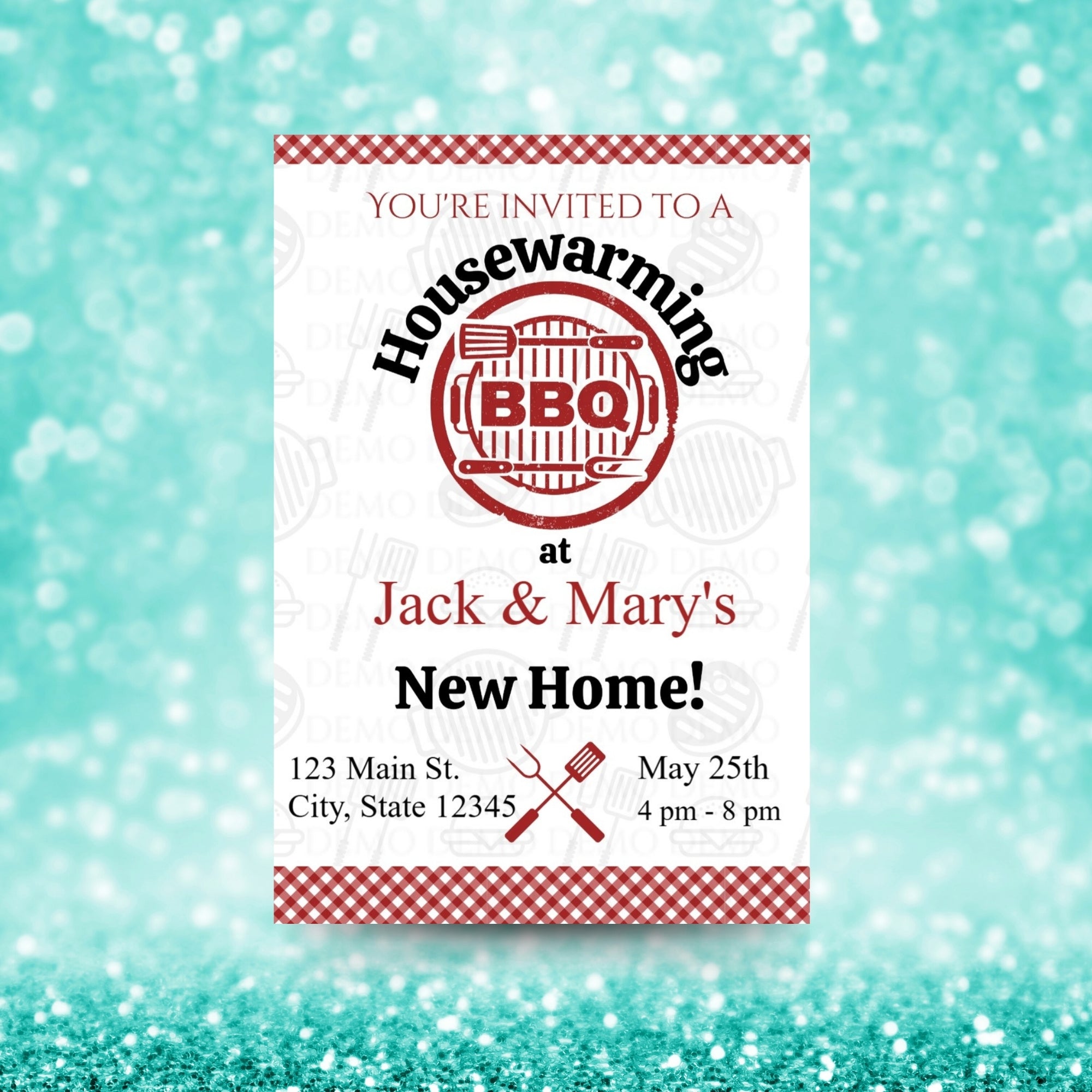 Personalized Housewarming BBQ Picnic Invitation