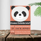 Personalized Panda Birthday Party Invitation