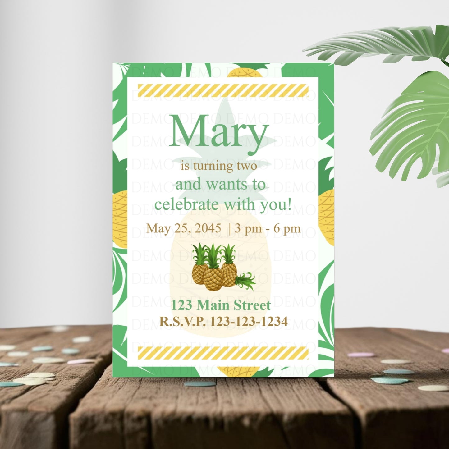 Personalized Pineapple Birthday Invitation