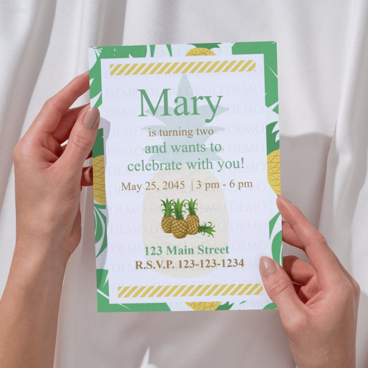 Personalized Pineapple Birthday Invitation