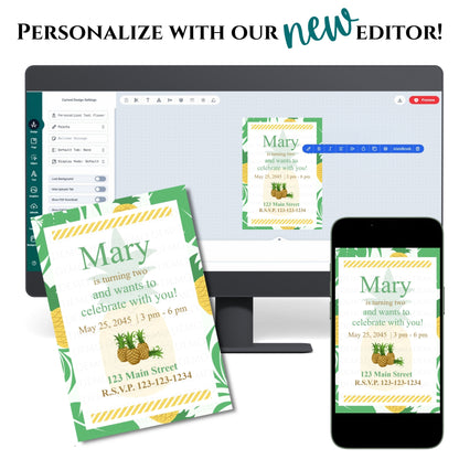Personalized Pineapple Birthday Invitation