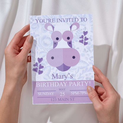 Personalized Purple Cow Invitation
