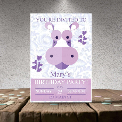 Personalized Purple Cow Invitation