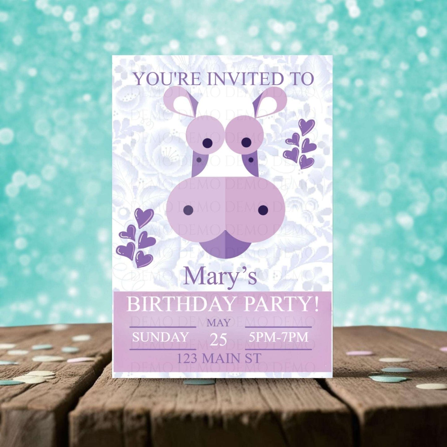 Personalized Purple Cow Invitation