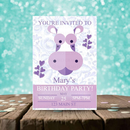 Personalized Purple Cow Invitation