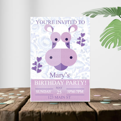 Personalized Purple Cow Invitation