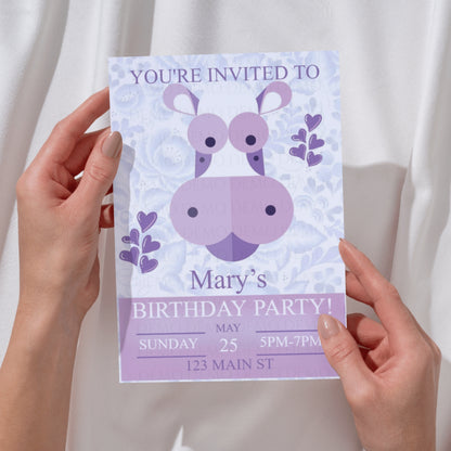 Personalized Purple Cow Invitation