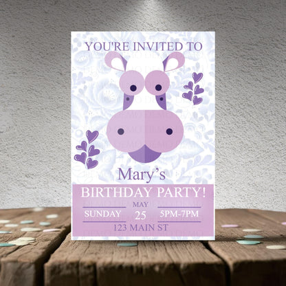 Personalized Purple Cow Invitation