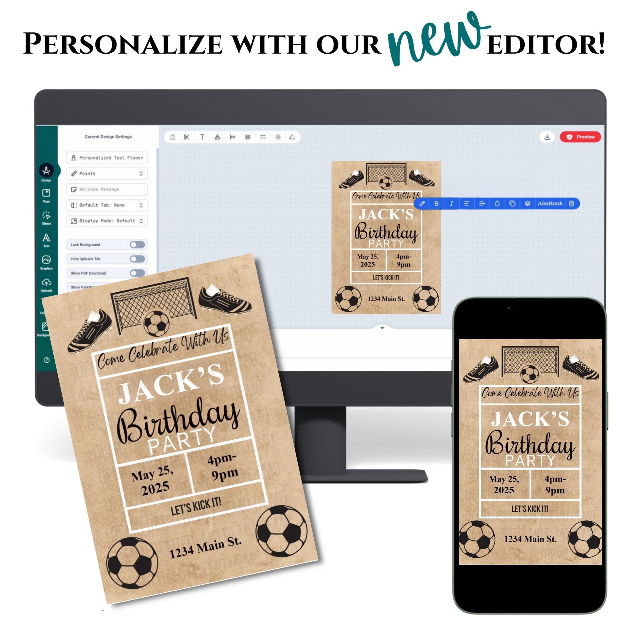 Personalized Soccer Party Invitation