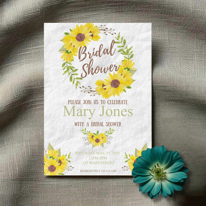Personalized Sunflower Bridal Shower Invite