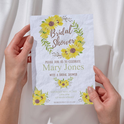 Personalized Sunflower Bridal Shower Invite