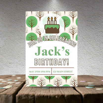 Personalized Tree Birthday Invitation