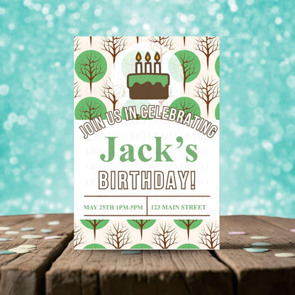 Personalized Tree Birthday Invitation