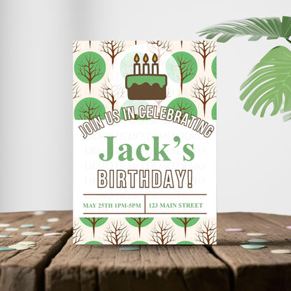 Personalized Tree Birthday Invitation