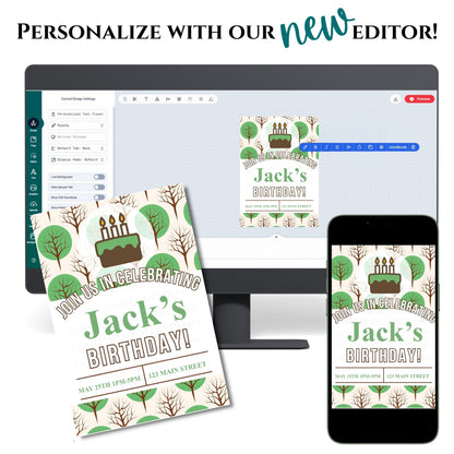 Personalized Tree Birthday Invitation