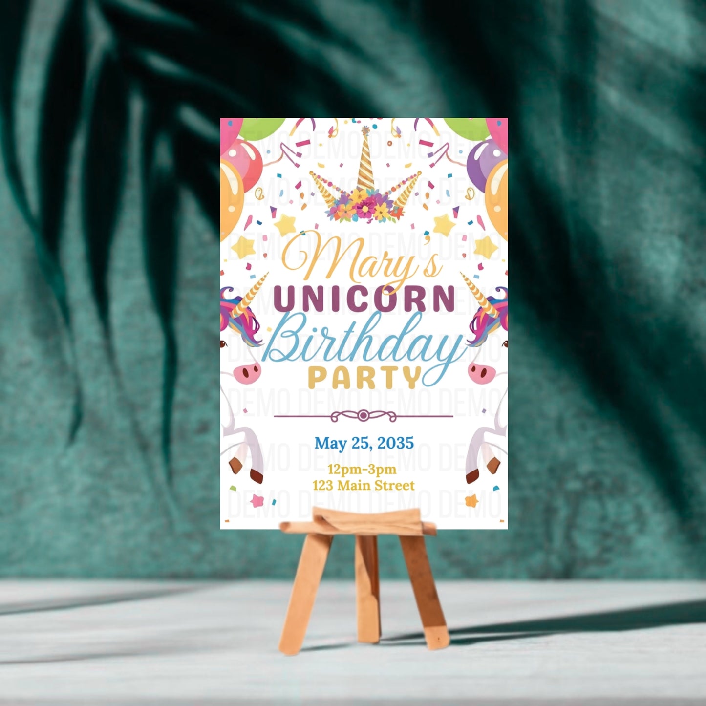 Personalized Unicorn Birthday Invite
