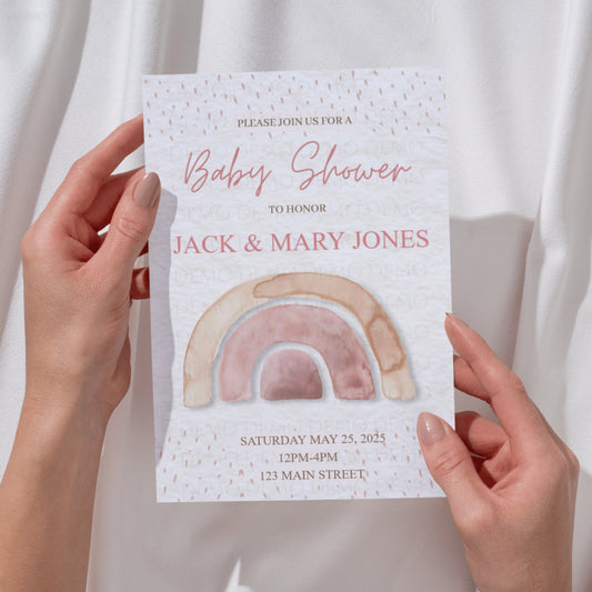 Personalized Boho Baby Shower Invitation | C