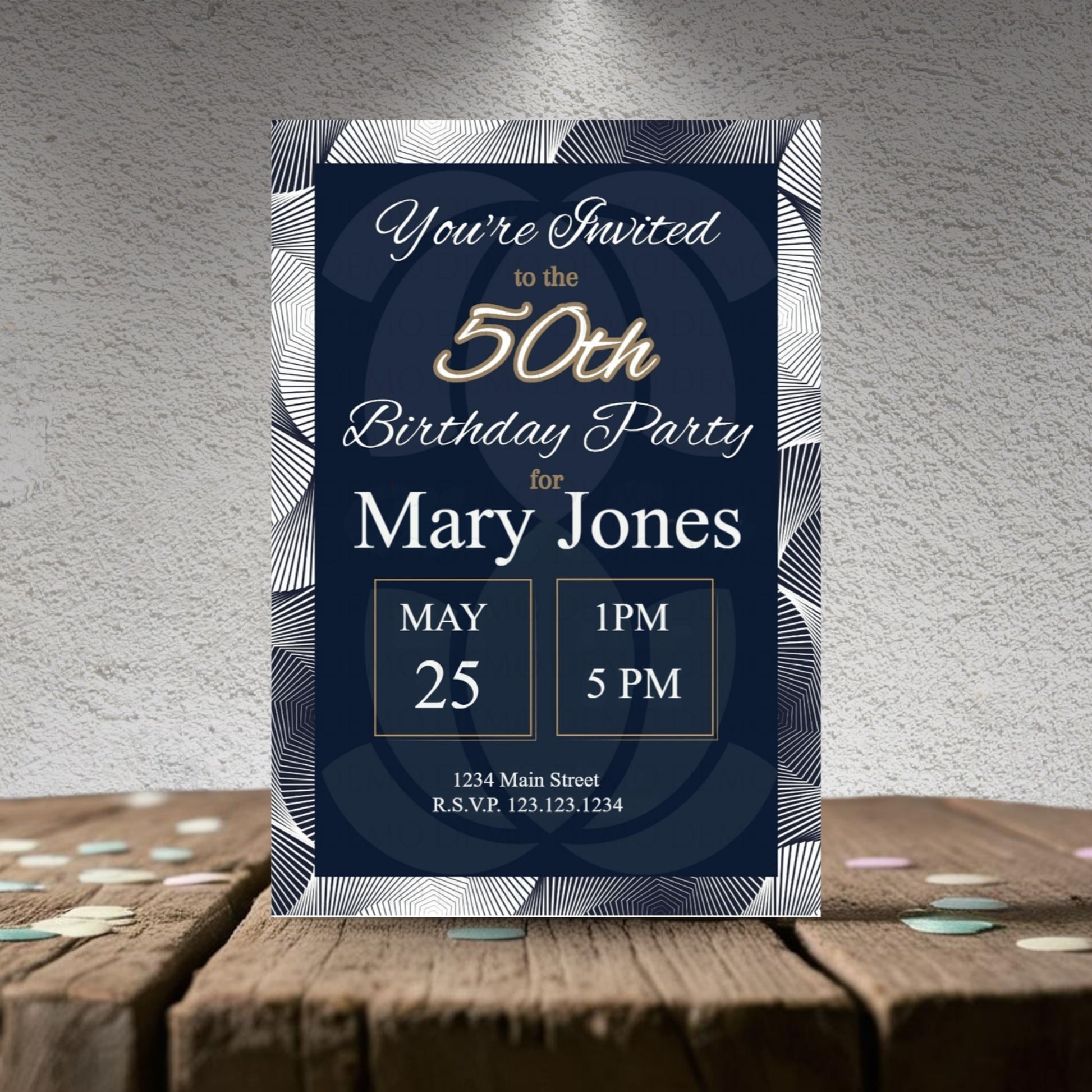 Personalized Elegant 50th Invitation