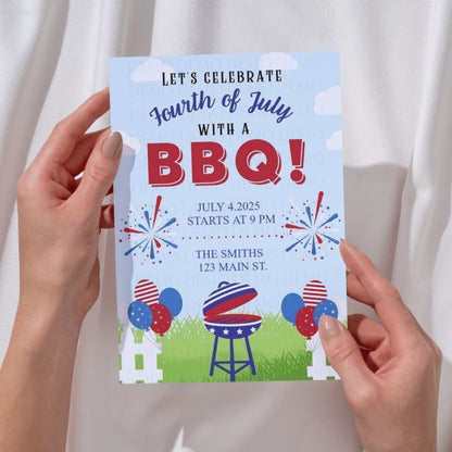 Personalized Fourth of July Firework Invitation