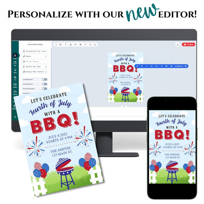 Personalized Fourth of July Firework Invitation