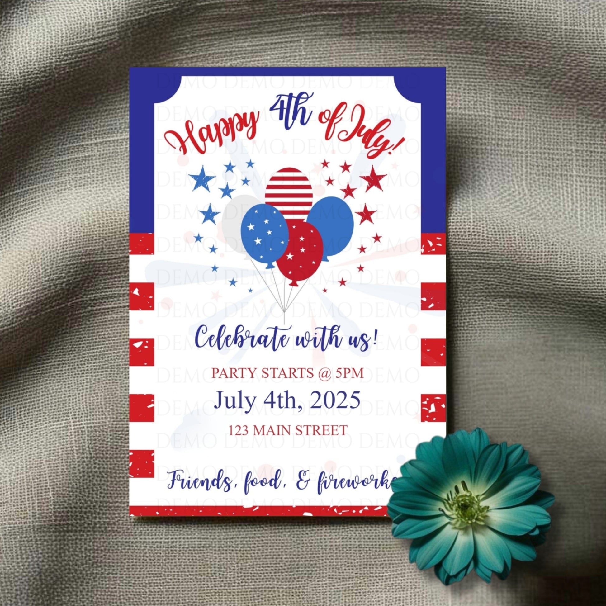 Personalized Fourth of July Invitation