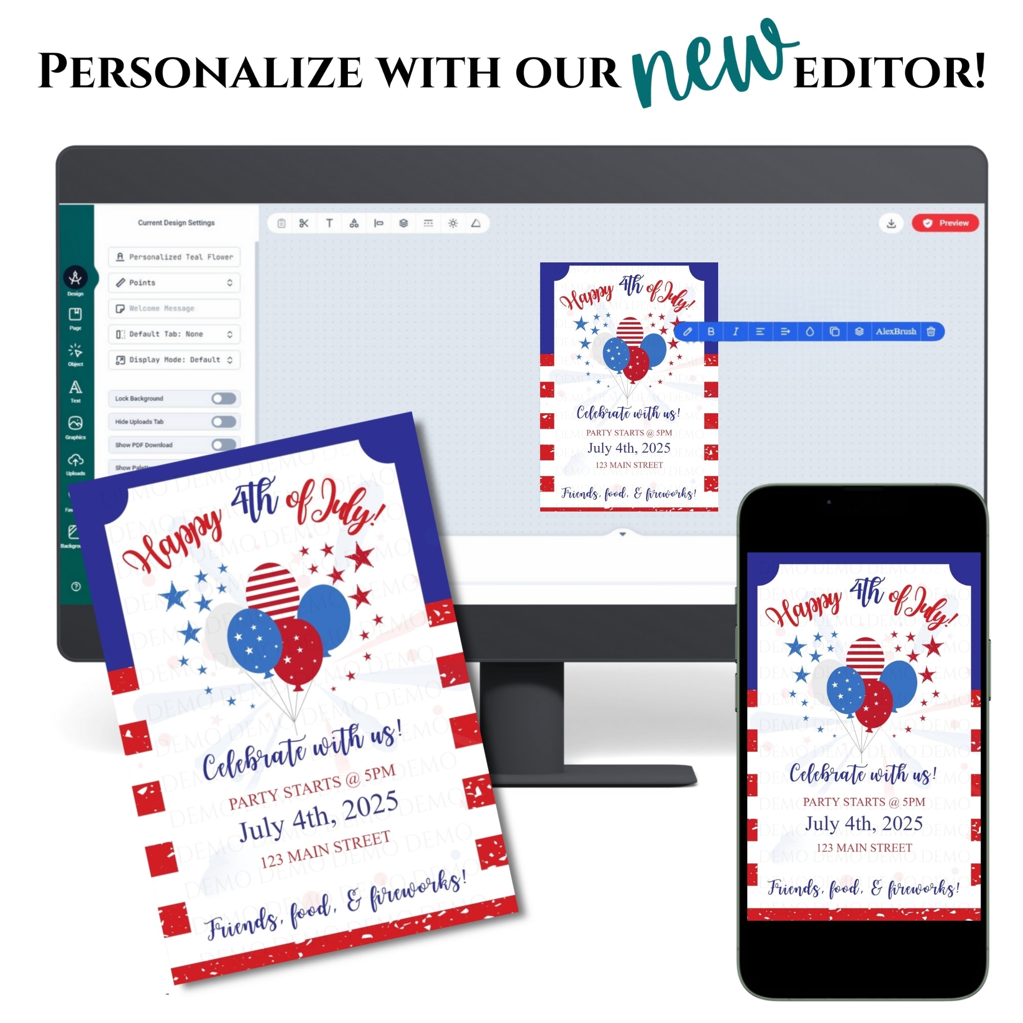 Personalized Fourth of July Invitation