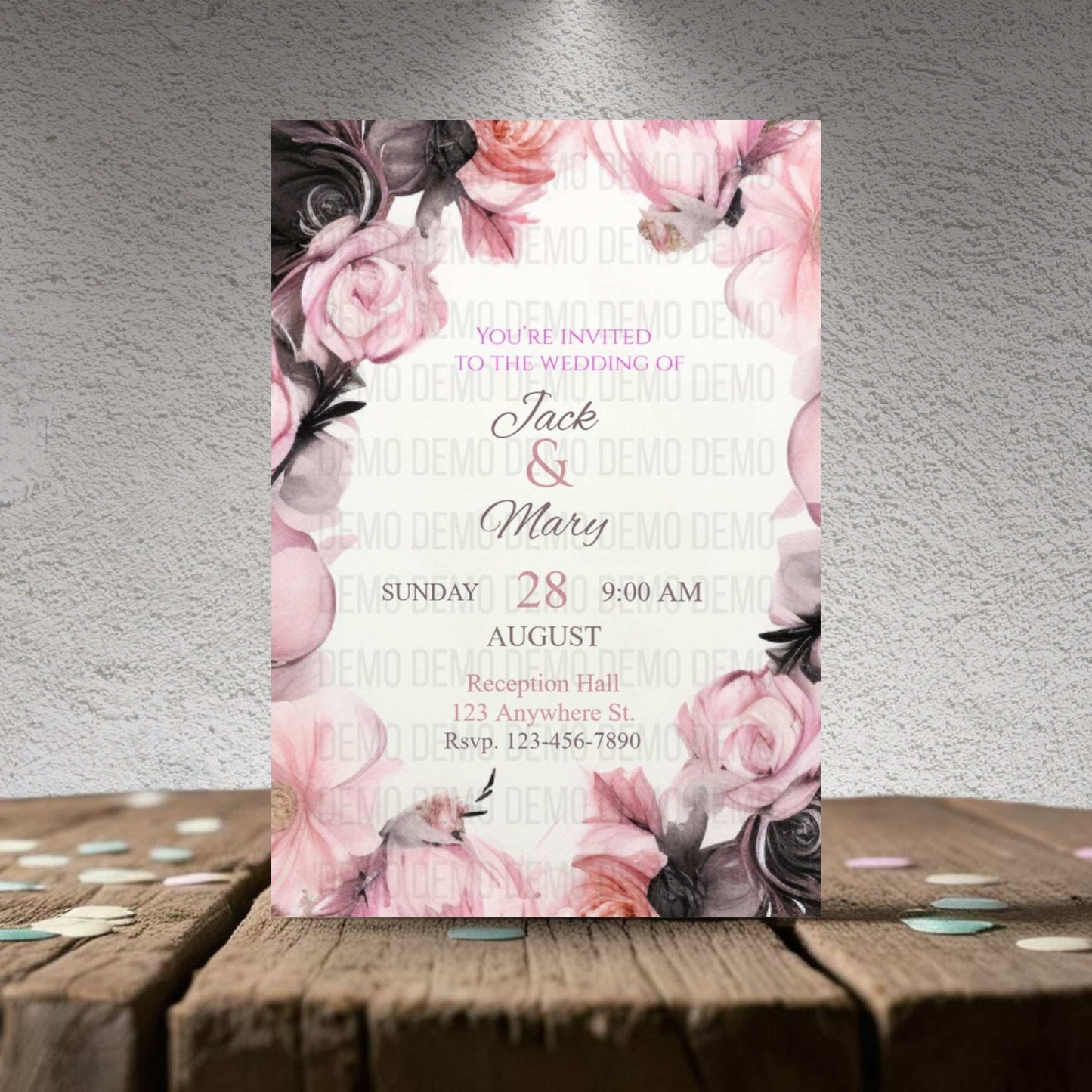 Petals of Love Wedding Invitation – Editable Floral Template