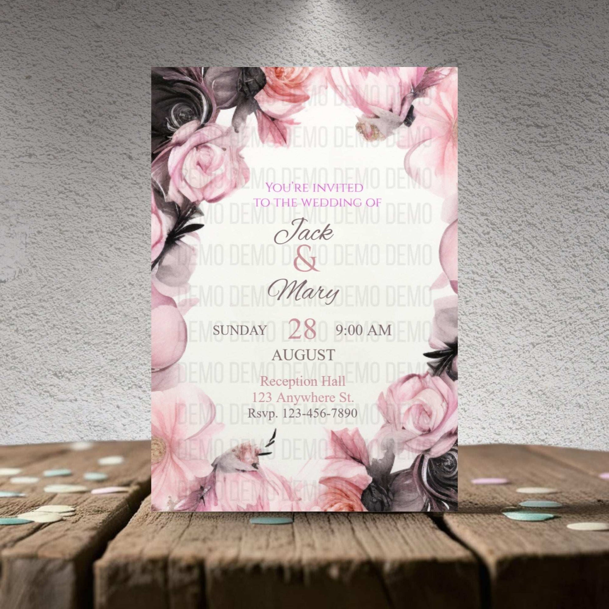 Petals of Love Wedding Invitation – Editable Floral Template