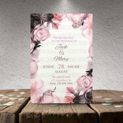 Petals of Love Wedding Invitation – Editable Floral Template