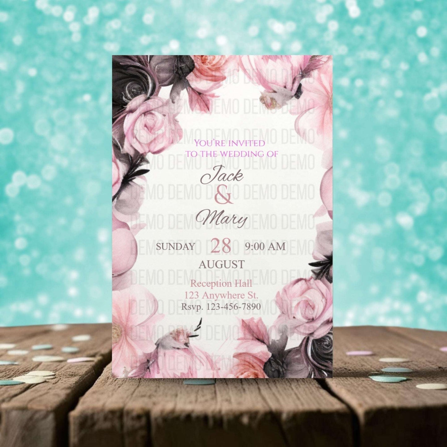 Petals of Love Wedding Invitation – Editable Floral Template