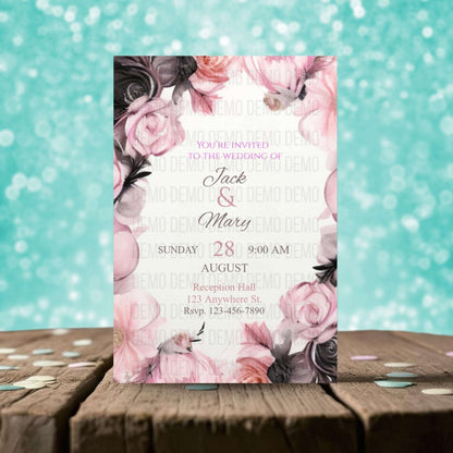 Petals of Love Wedding Invitation – Editable Floral Template