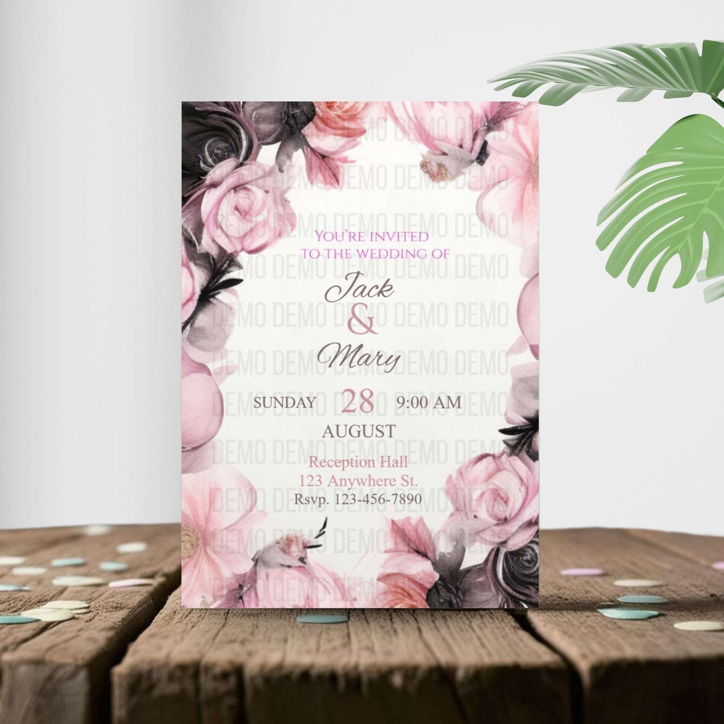 Petals of Love Wedding Invitation – Editable Floral Template