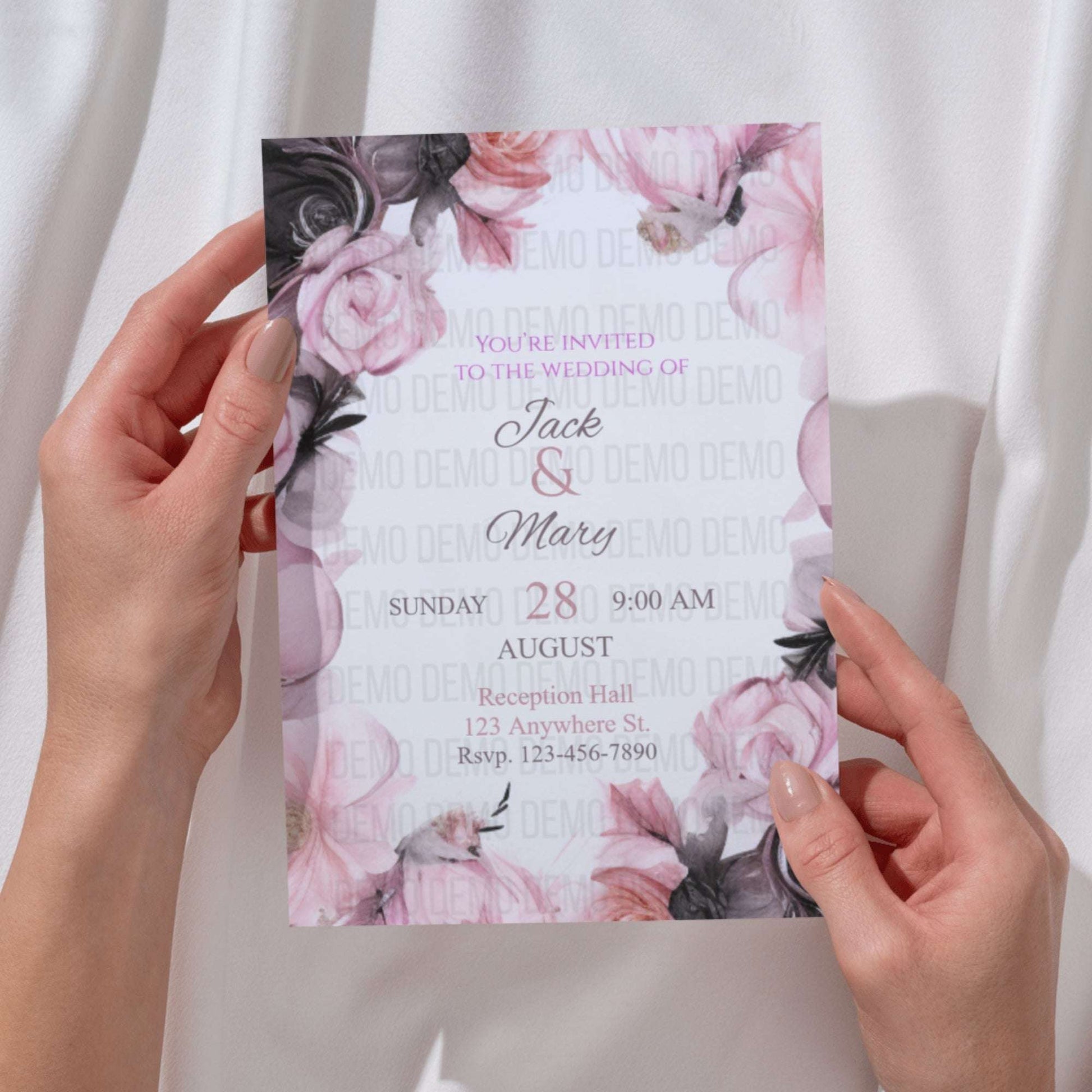 Petals of Love Wedding Invitation – Editable Floral Template