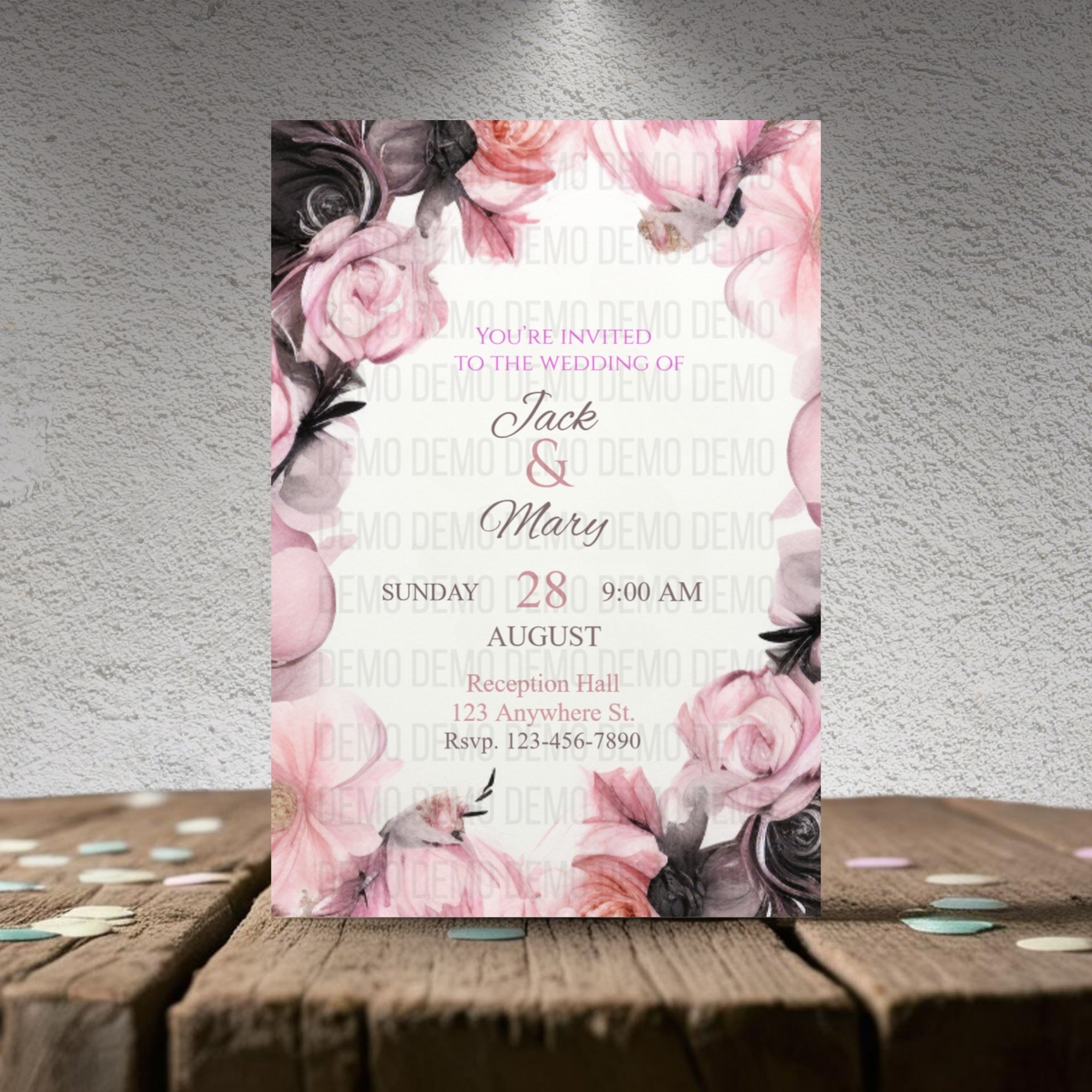 Petals of Love Wedding Invitation – Editable Floral Template