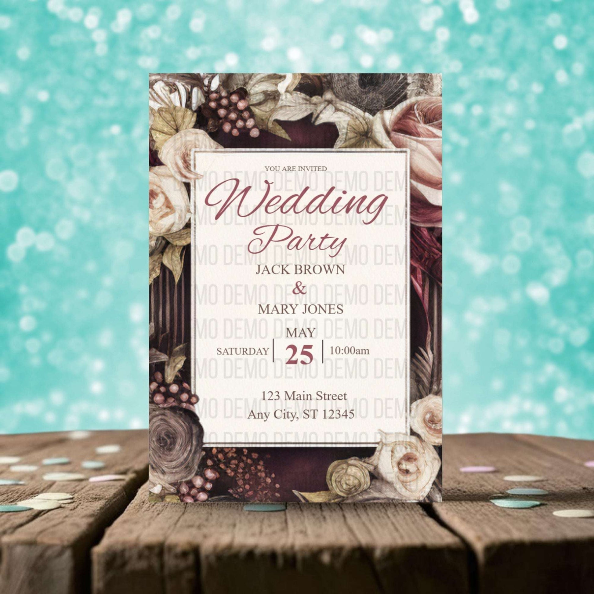 Petals & Promises Wedding Invitation – Elegant Floral Template