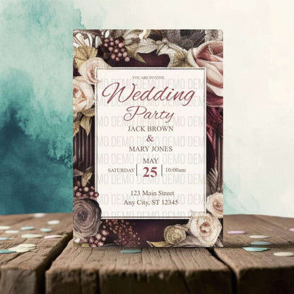 Petals & Promises Wedding Invitation – Elegant Floral Template