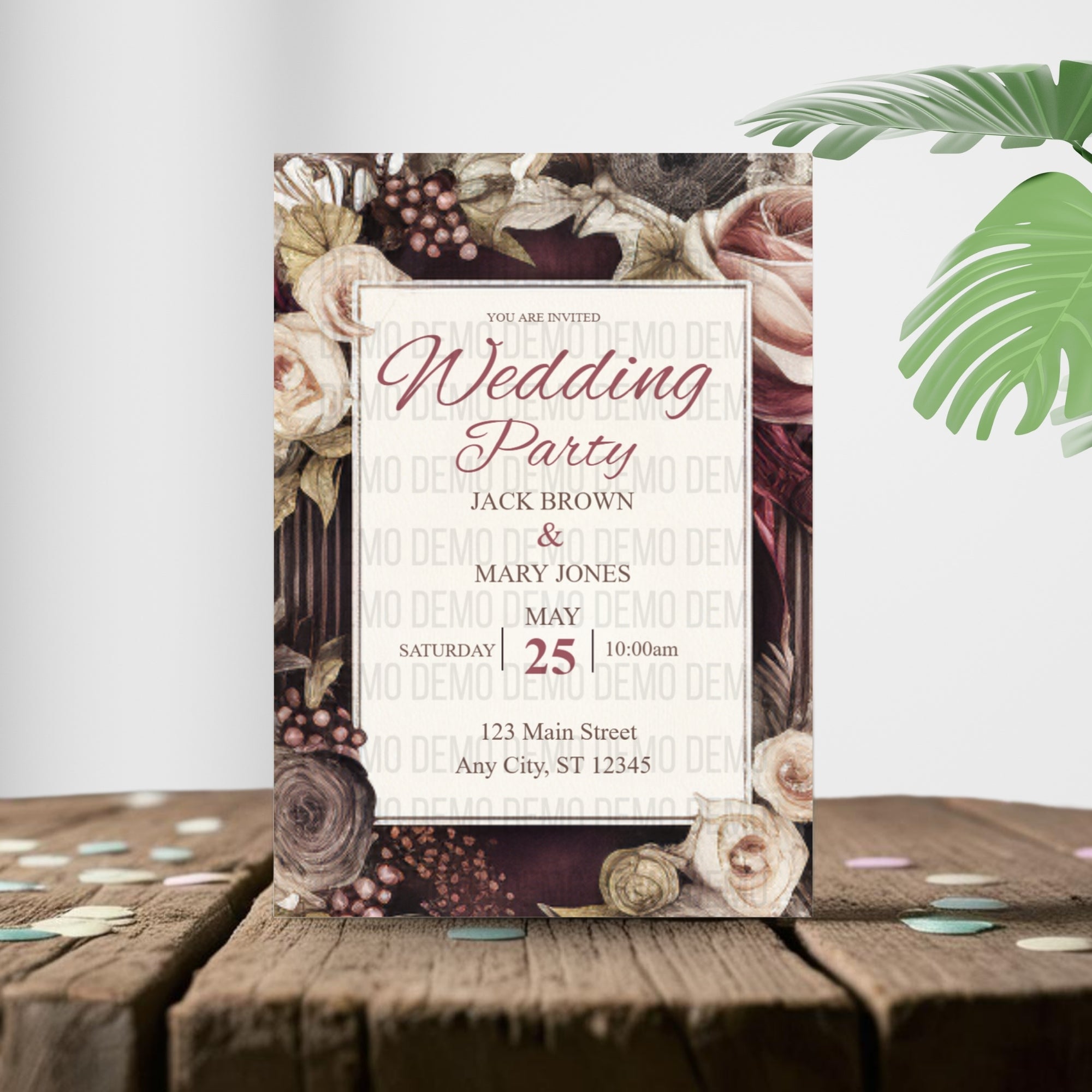 Petals & Promises Wedding Invitation – Elegant Floral Template