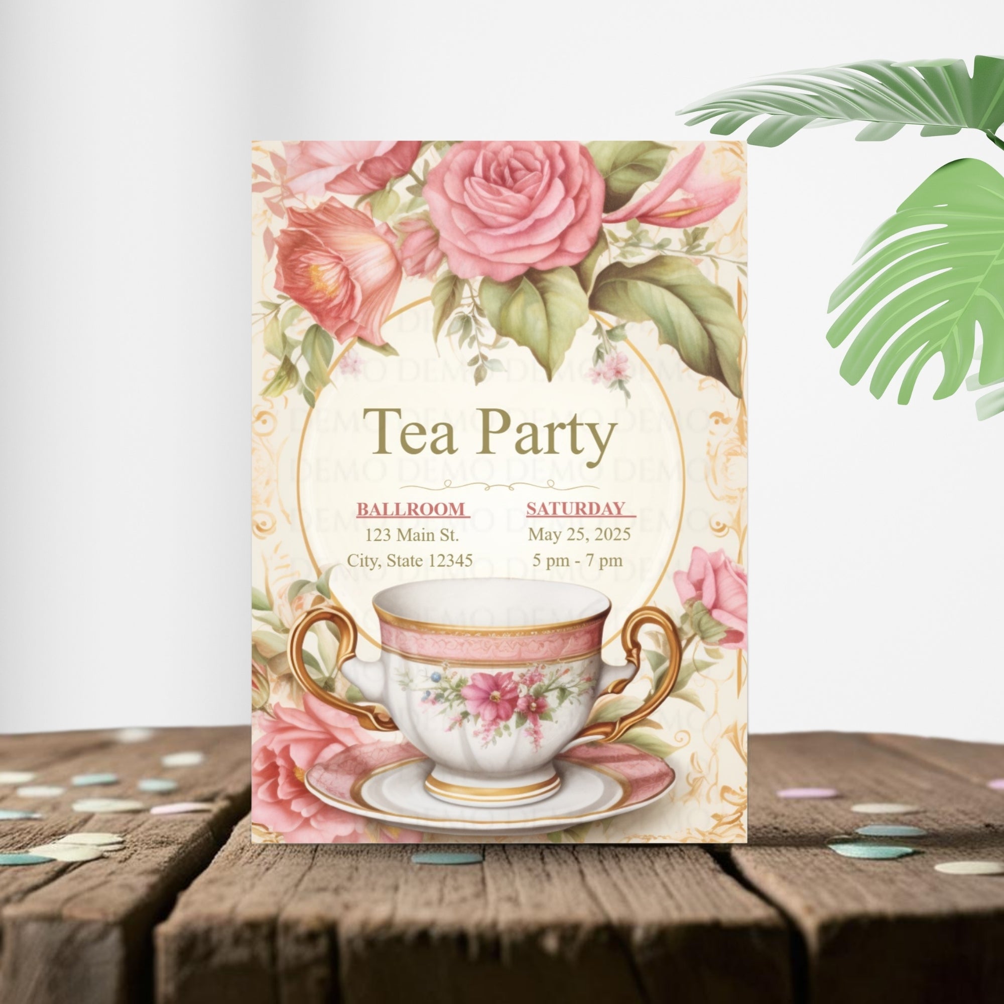 Rose Petal Tea Party Invite